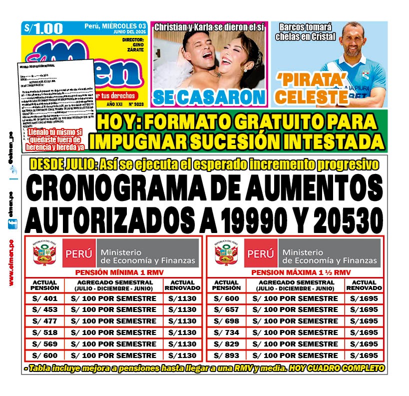 Portada Diario El Men (3/6/2026)