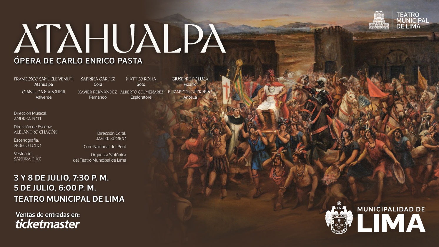 Atahualpa regresa a escena: opera italiana revive la caída del último inca en el Teatro Municipal