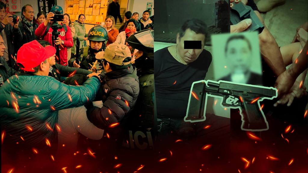 Incidentes en mitin de Keiko en Huancayo | Detienen a hombre armado en mitin de S&aacute;nchez