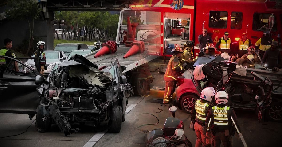 Vía Expresa: Auto queda destruido tras impactar contra guardavía cerca a la estación Canadá del Metropolitano