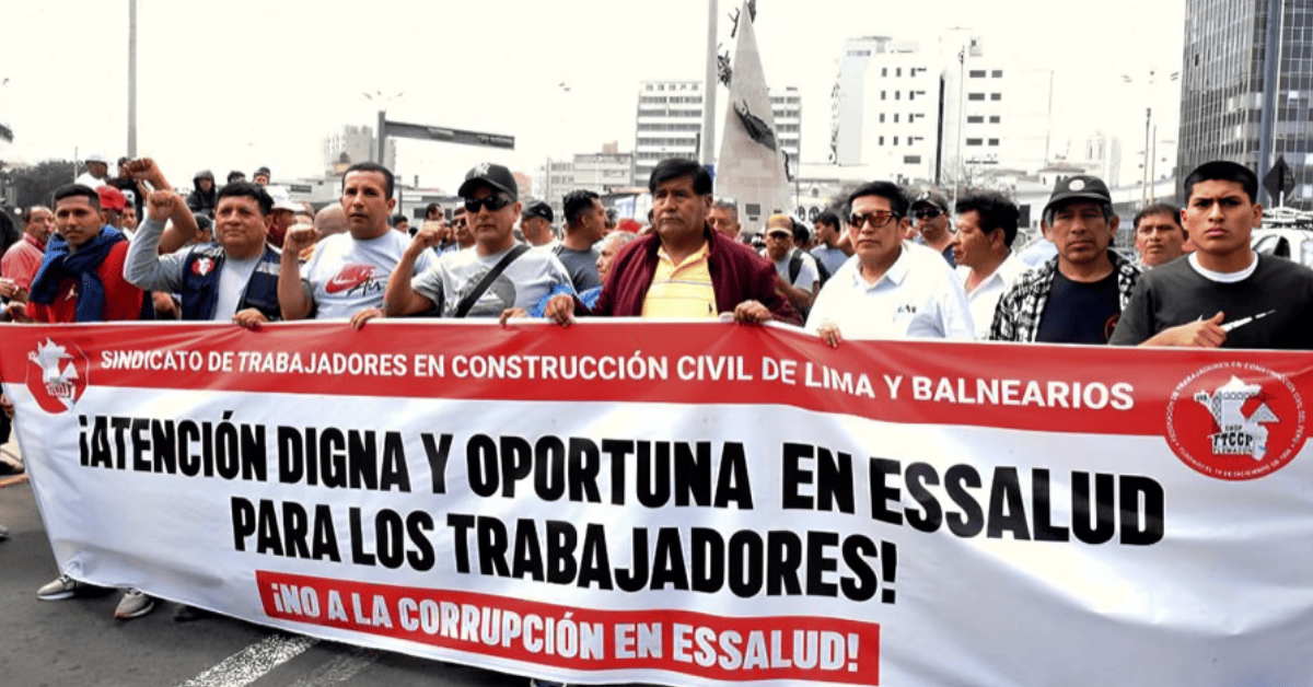 Trabajadores de construcción civil realizan marcha nacional este 2 de julio para exigir reformas en EsSalud