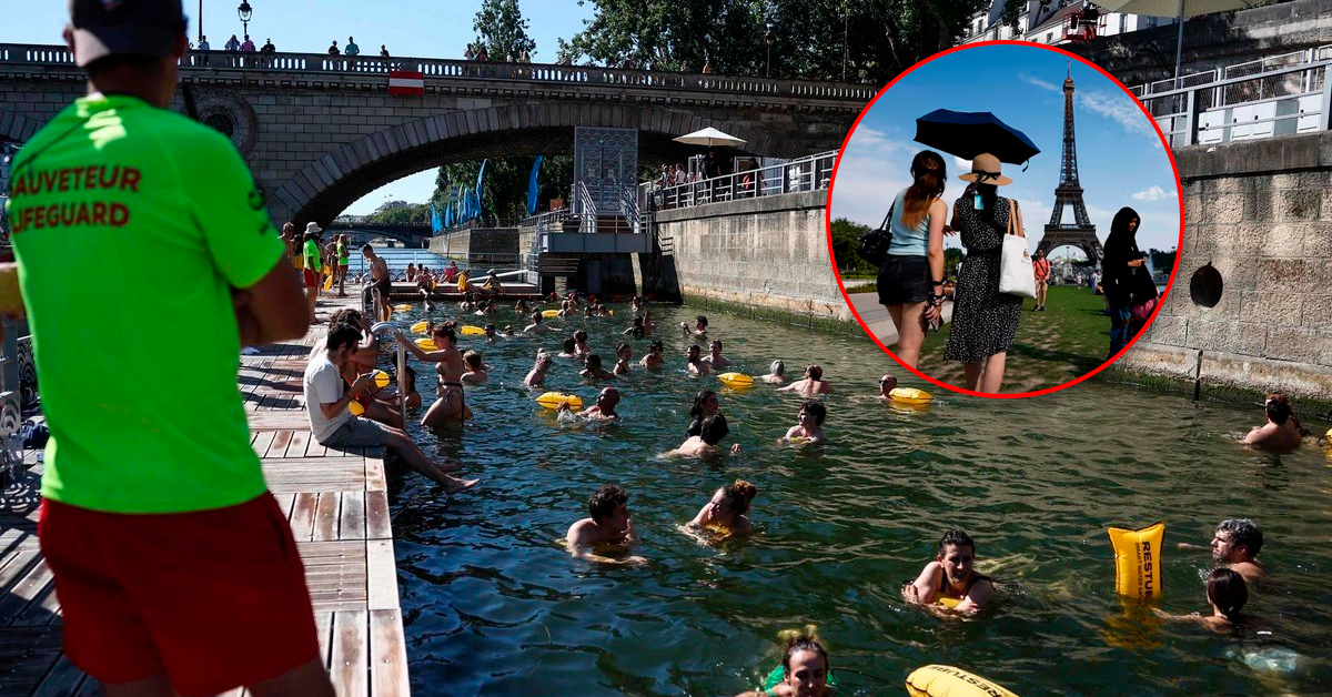 París combate la ola de calor: El Río Sena abre como piscina pública para refrescar a los franceses