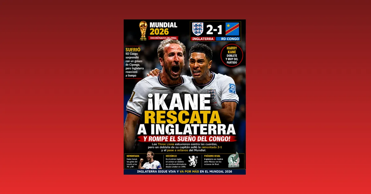 ¡KANE RESCATA A INGLATERRA Y ROMPE EL SUEÑO DEL CONGO!