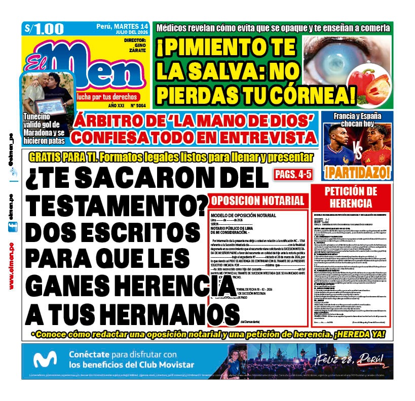Portada Diario El Men (14/7/2026)