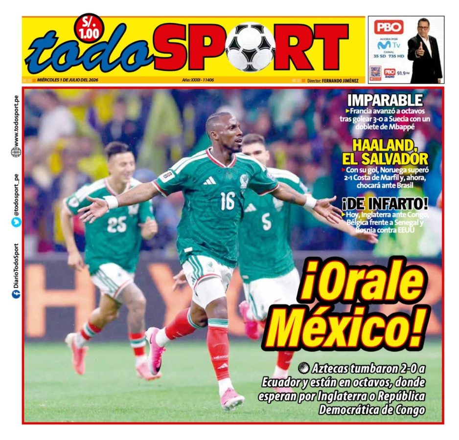 Portada Diario TodoSport (1/07/2026)