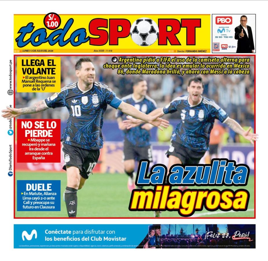 Portada Diario TodoSport (13/07/2026)
