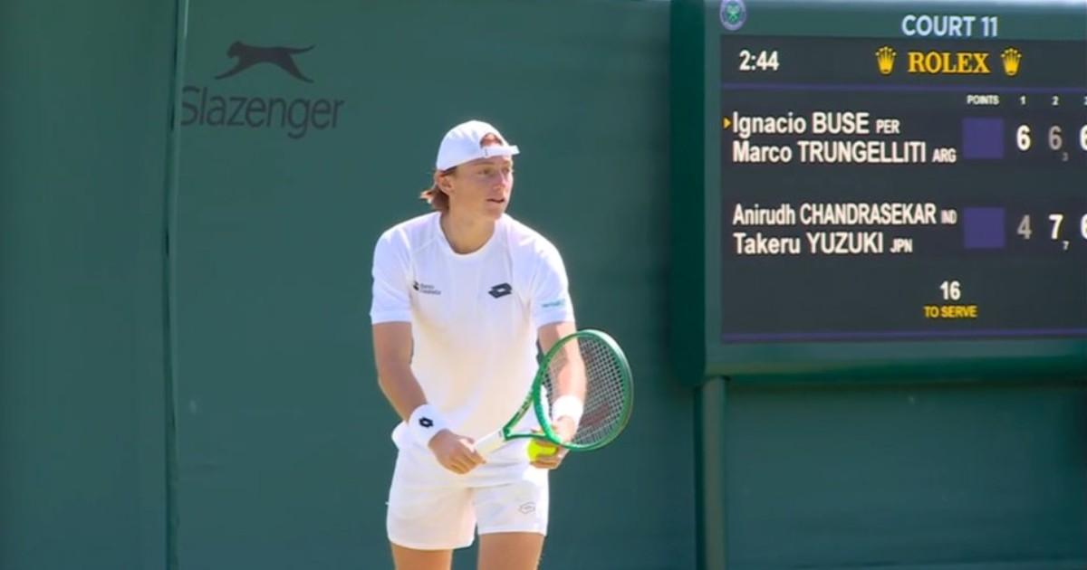 “Nacho” Buse y argentino Trungelliti debutaron con triunfo en dobles en Wimbledon