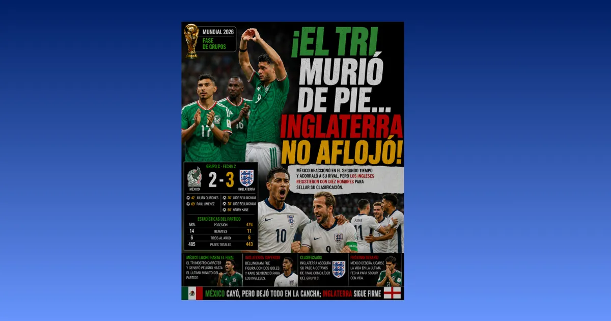 ¡EL TRI MURIÓ DE PIE… INGLATERRA NO AFLOJÓ! (VIDEO)