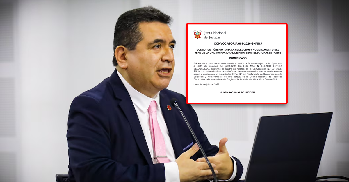 Carlos Loyola queda fuera de la elección como jefe de la ONPE: No alcanzó los votos necesarios de la JNJ
