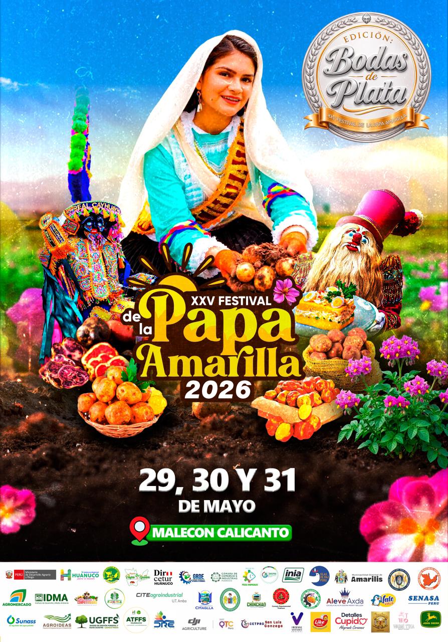 Huánuco se prepara para El Festival Nacional De La Papa Amarilla“Bodas De Plata 2026”