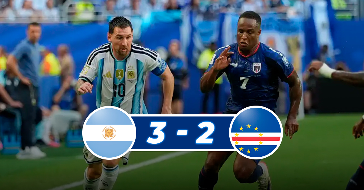 Cabo Verde hizo temblar a Messi: Argentina gana con un 3-2 agónico en el suplementario
