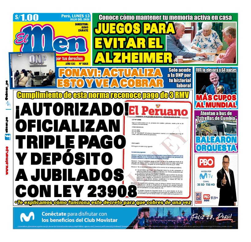 Portada Diario El Men (13/7/2026)