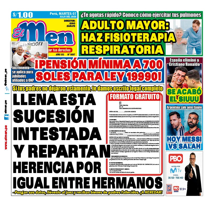 Portada Diario El Men (7/7/2026)