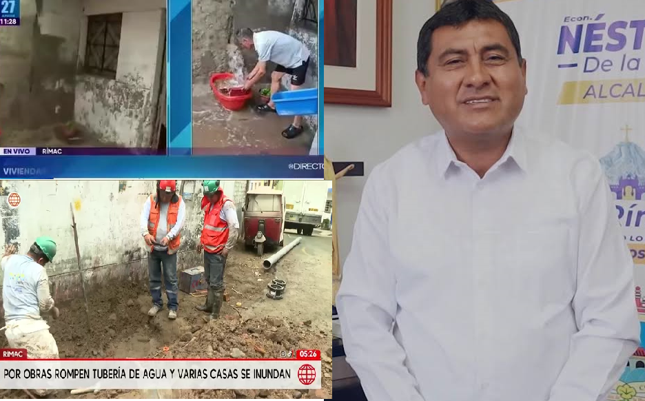 Rímac: Vecinos culpan a Alcalde tras quedar varias casas inundadas por rotura de matriz de agua(VIDEO)