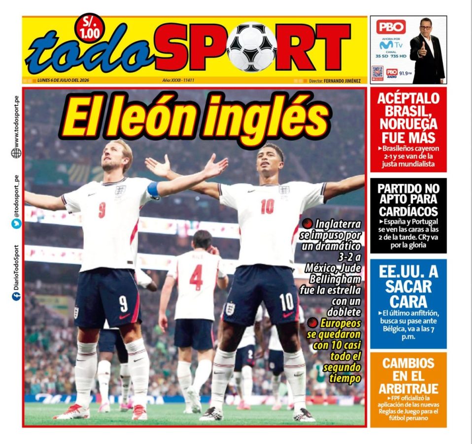 Portada Diario TodoSport (6/07/2026)