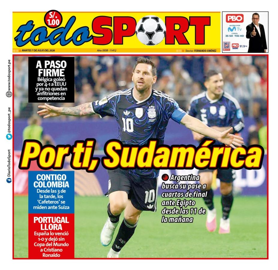 Portada Diario TodoSport (7/07/2026)