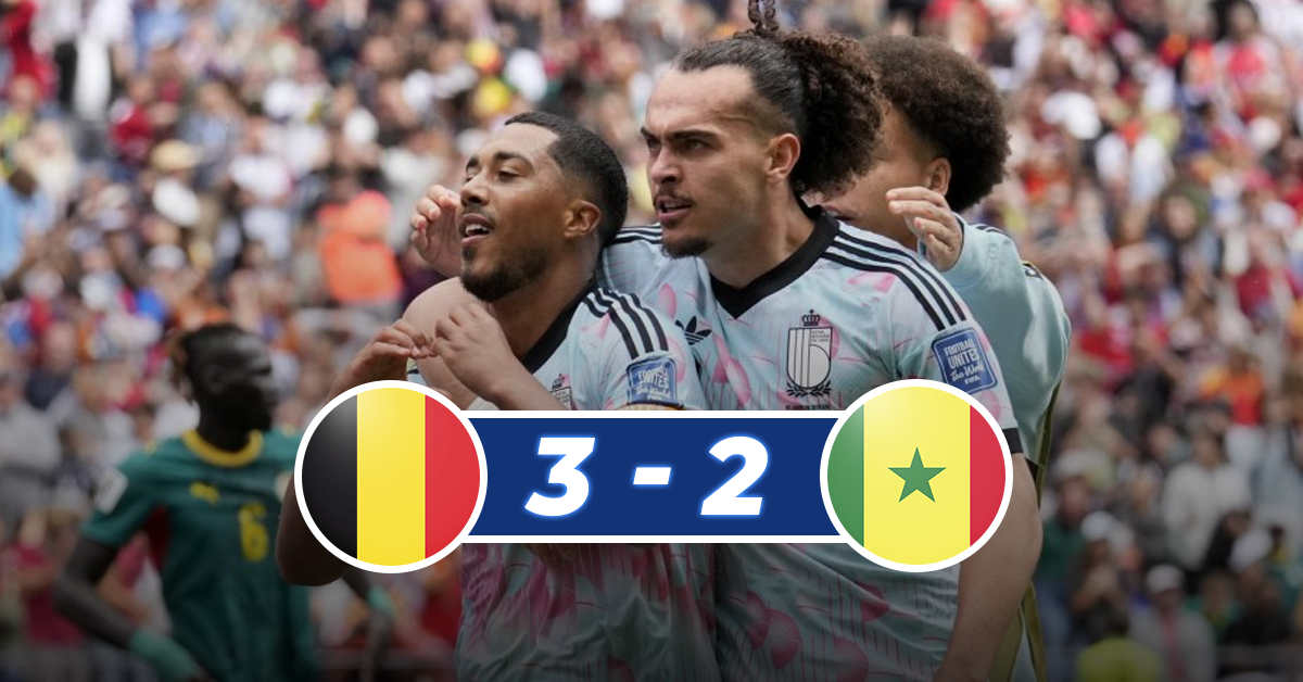 Mundial 2026: Bélgica vence 3-2 a Senegal con remontada agónica y avanza a octavos de final