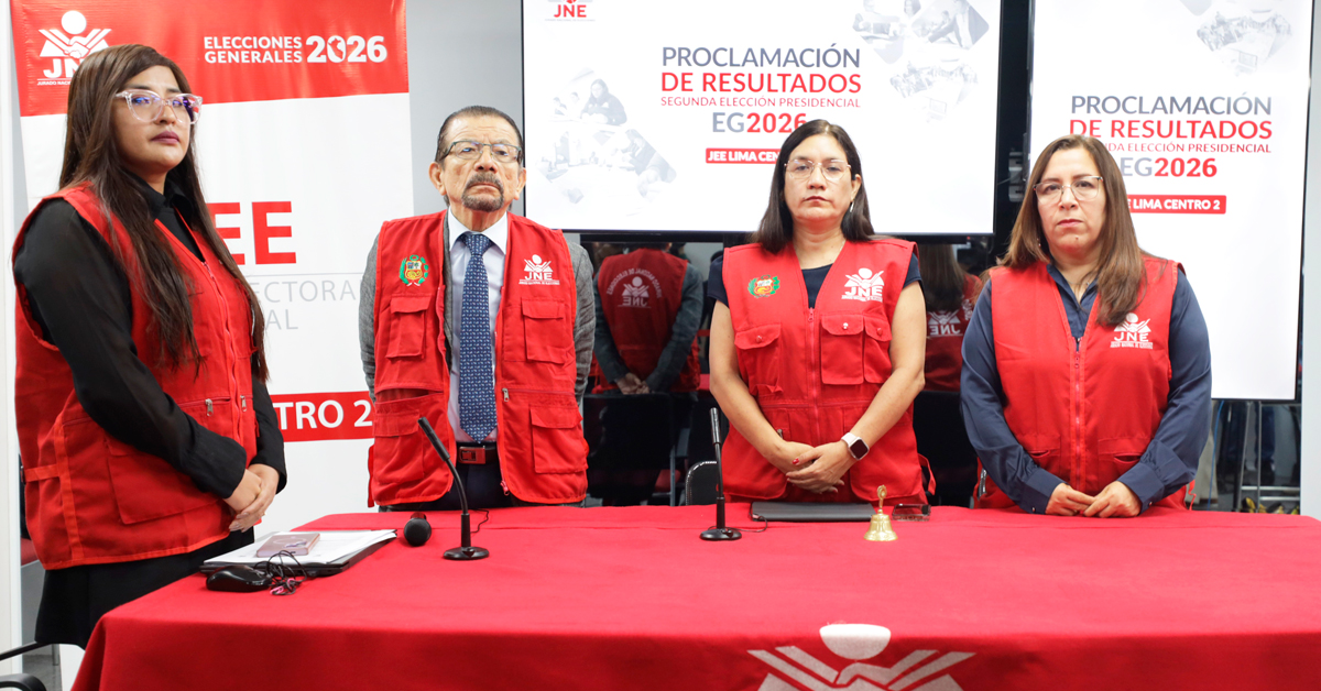 JEE concluyeron con la proclamación descentralizada de resultados de la segunda vuelta presidencial
