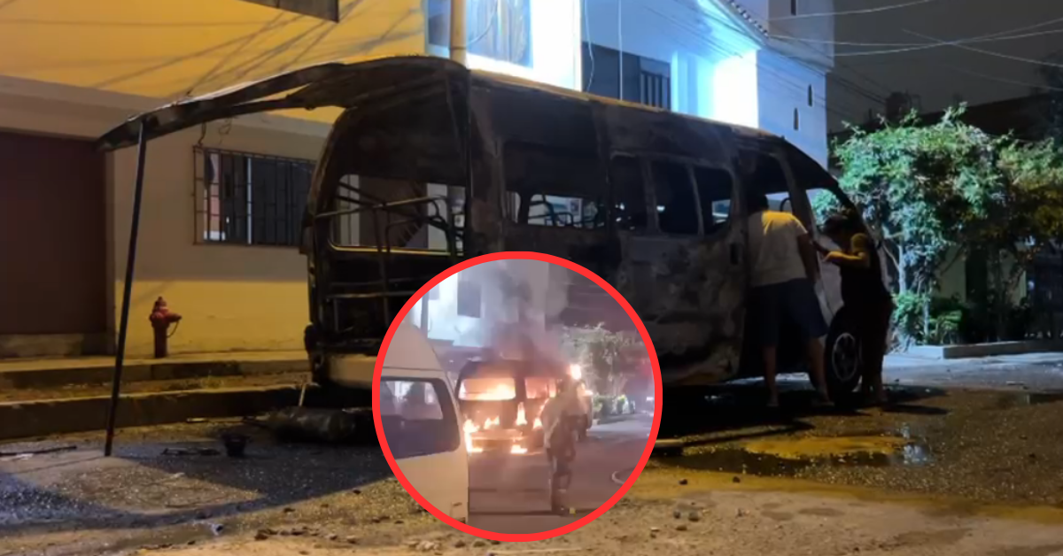Combi queda calcinada tras ataque con explosivo en Callao: Investigan extorsión contra transporte público