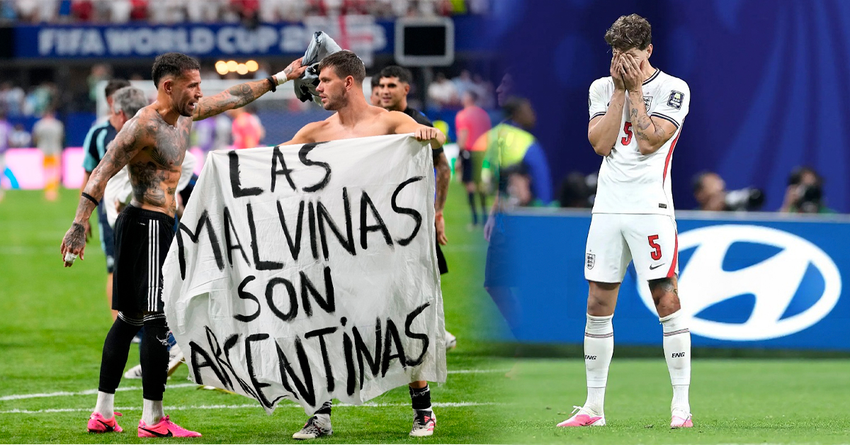 Jugadores de Argentina despliegan pancarta tras vencer a Inglaterra: "Las Malvinas son argentinas"