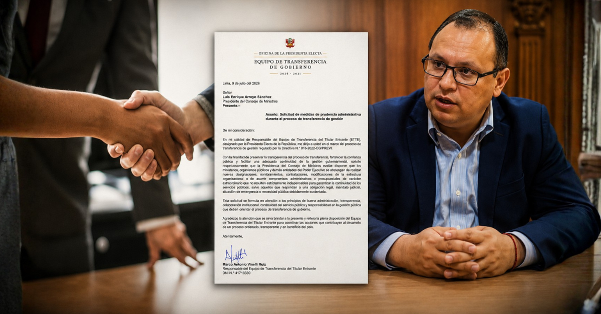 Equipo de Transferencia del gobierno electo solicita a la PCM frenar contrataciones durante la transferencia de gestión