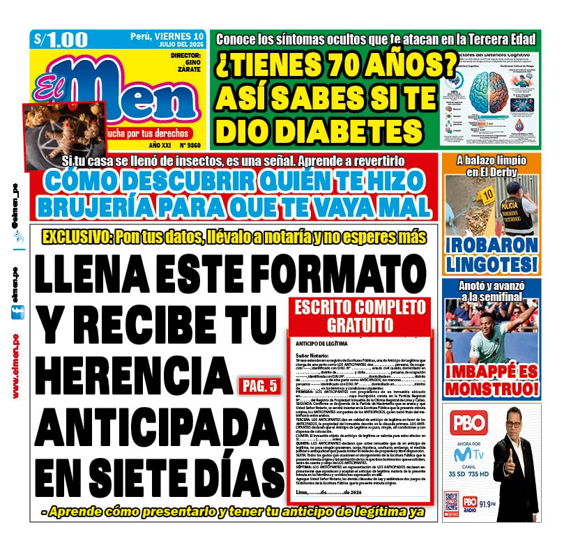 Portada Diario El Men (10/7/2026)