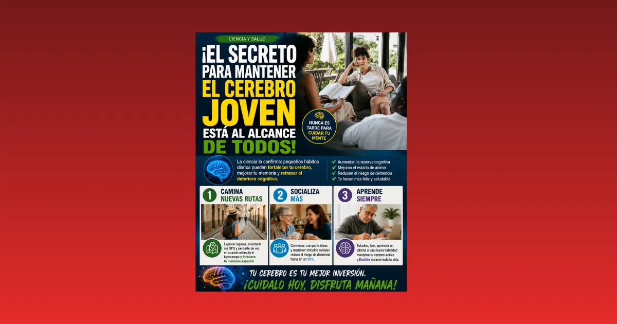 ¡EL SECRETO PARA MANTENER EL CEREBRO JOVEN ESTÁ AL ALCANCE DE TODOS!
