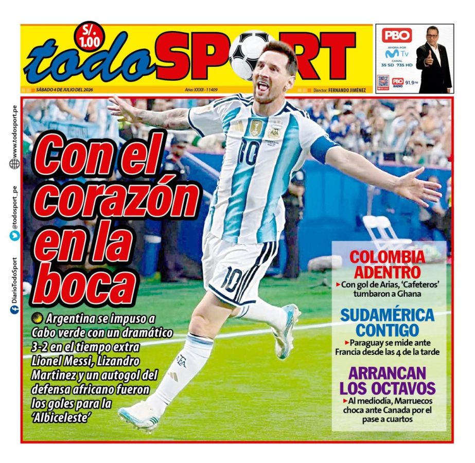 Portada Diario TodoSport (4/07/2026)