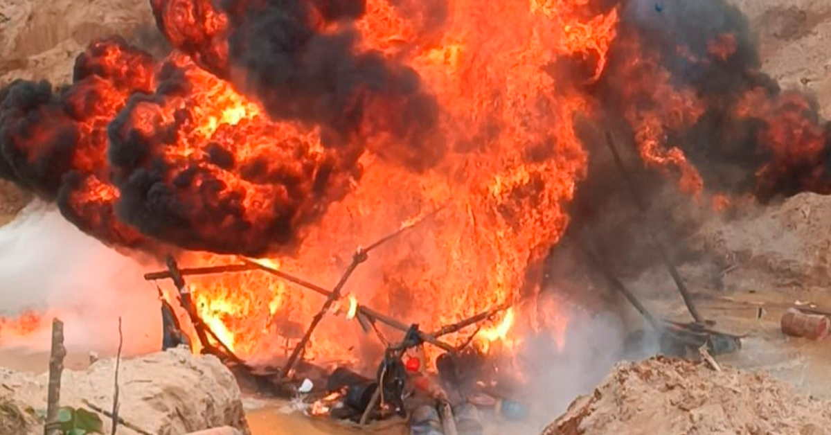 Golpe a la minería informal en Madre de Dios: FF. AA. incautan y destruyen material valorizado en más de S/ 23 millones